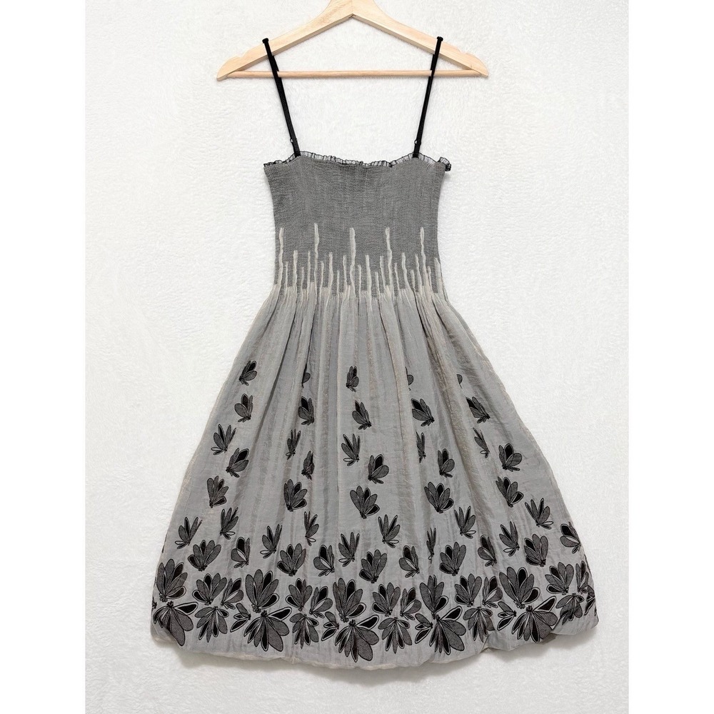 Chloe Charcoal and Ebony Floral Midi Dress